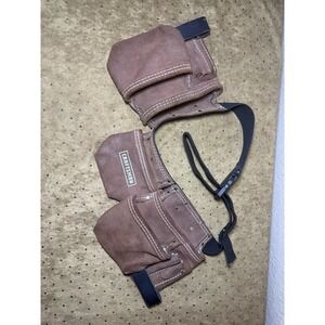 Craftsman‎ 11 Pocket Suede Leather Carpenters Tool Belt Apron - Rich Brown
